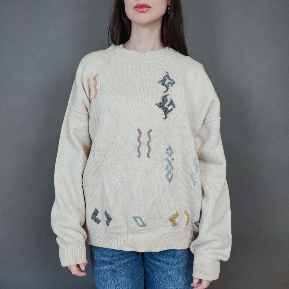 VIN-KNIT-33452 Vintage ολόμαλλη μπλούζα 90's style XL