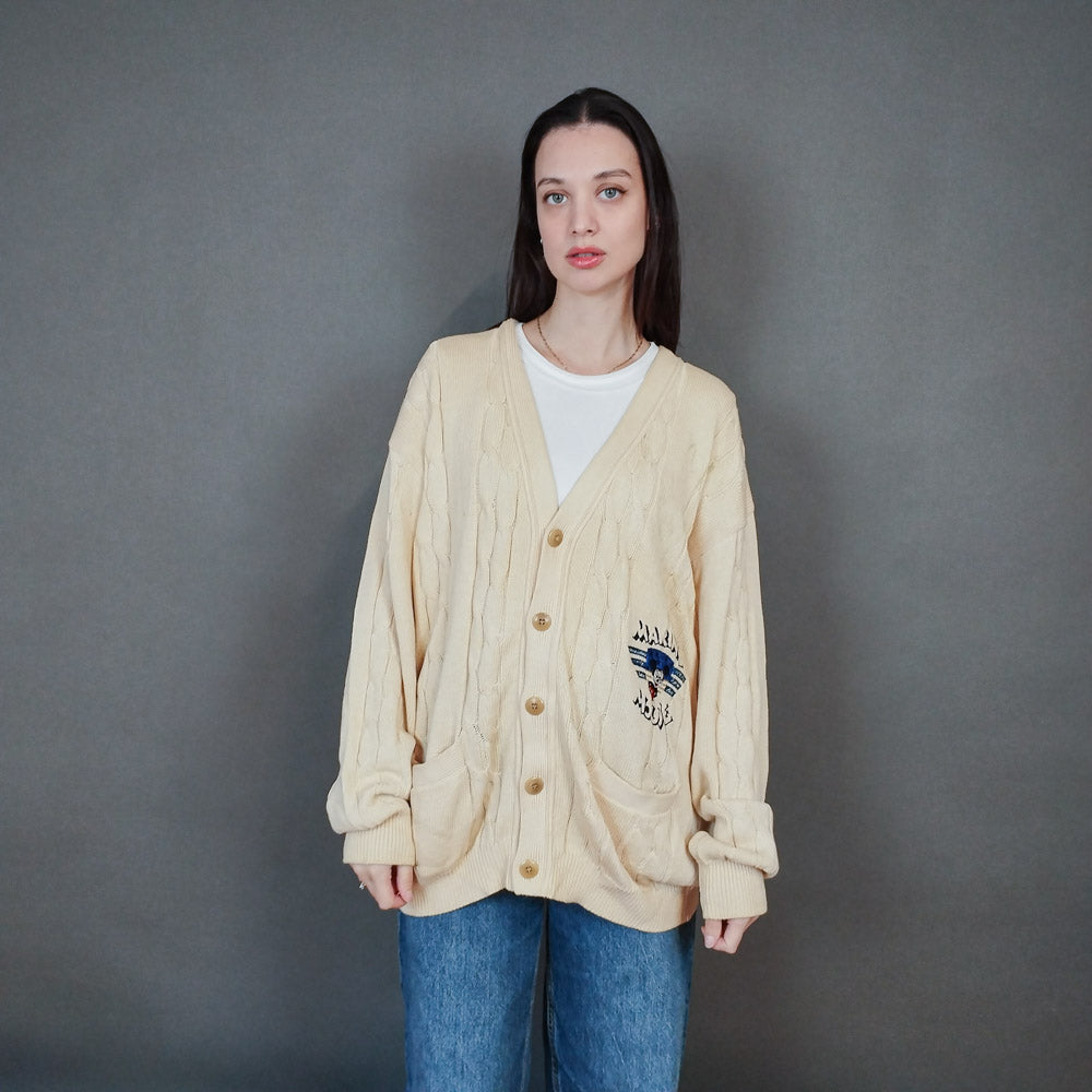 VIN-KNIT-33451 Vintage πλεκτή ζακέτα 90's style L