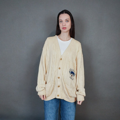 VIN-KNIT-33451 Vintage πλεκτή ζακέτα 90's style L