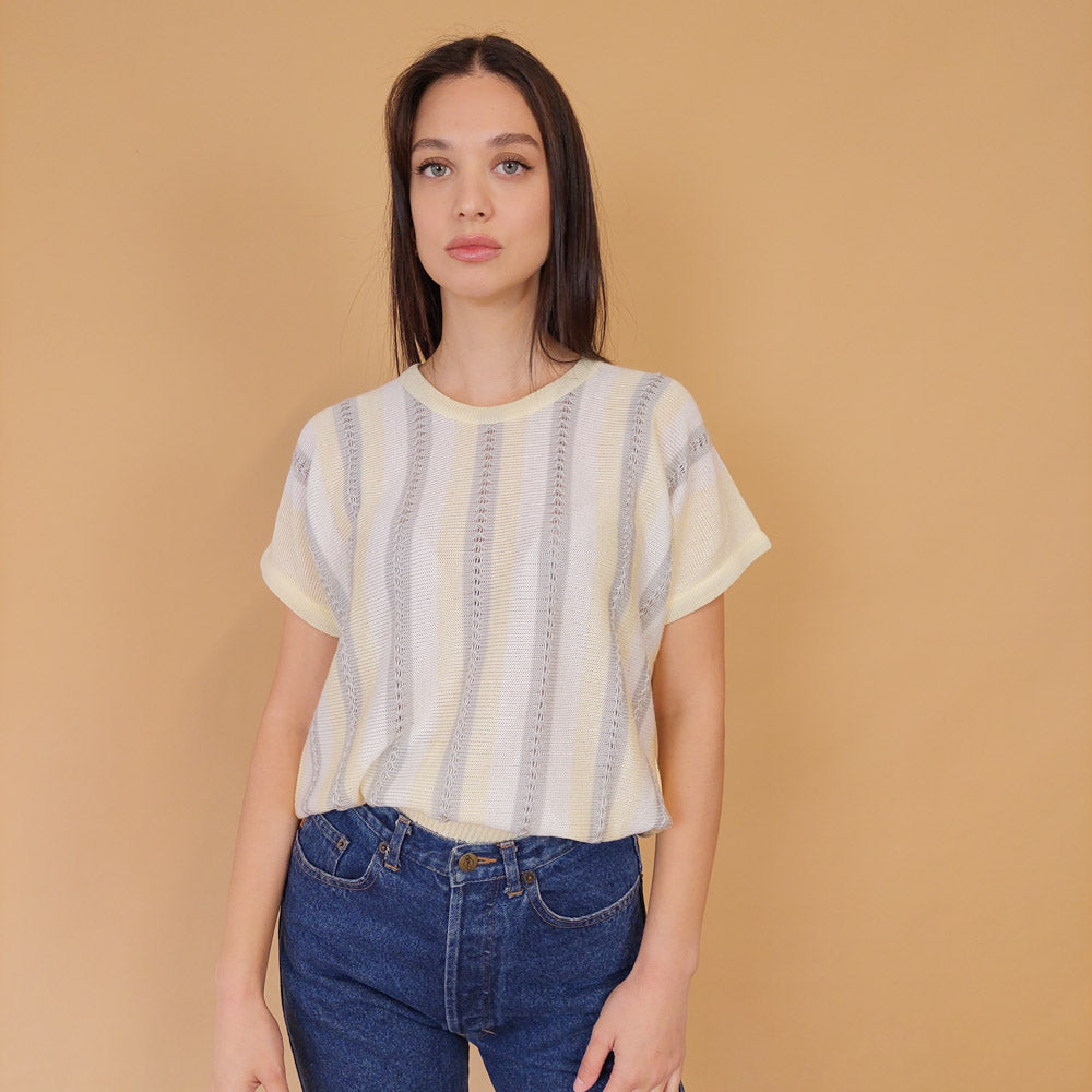 VIN-KNIT-28688 Vintage πλεκτή μπλούζα M-L