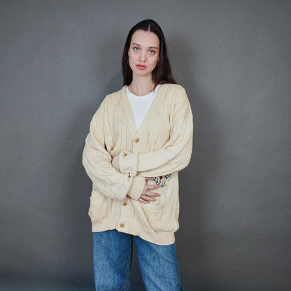 VIN-KNIT-33451 Vintage πλεκτή ζακέτα 90's style L