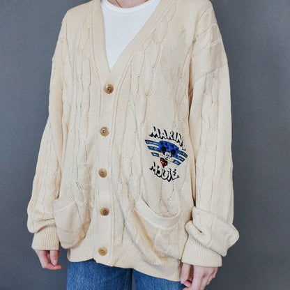 VIN-KNIT-33451 Vintage πλεκτή ζακέτα 90's style L