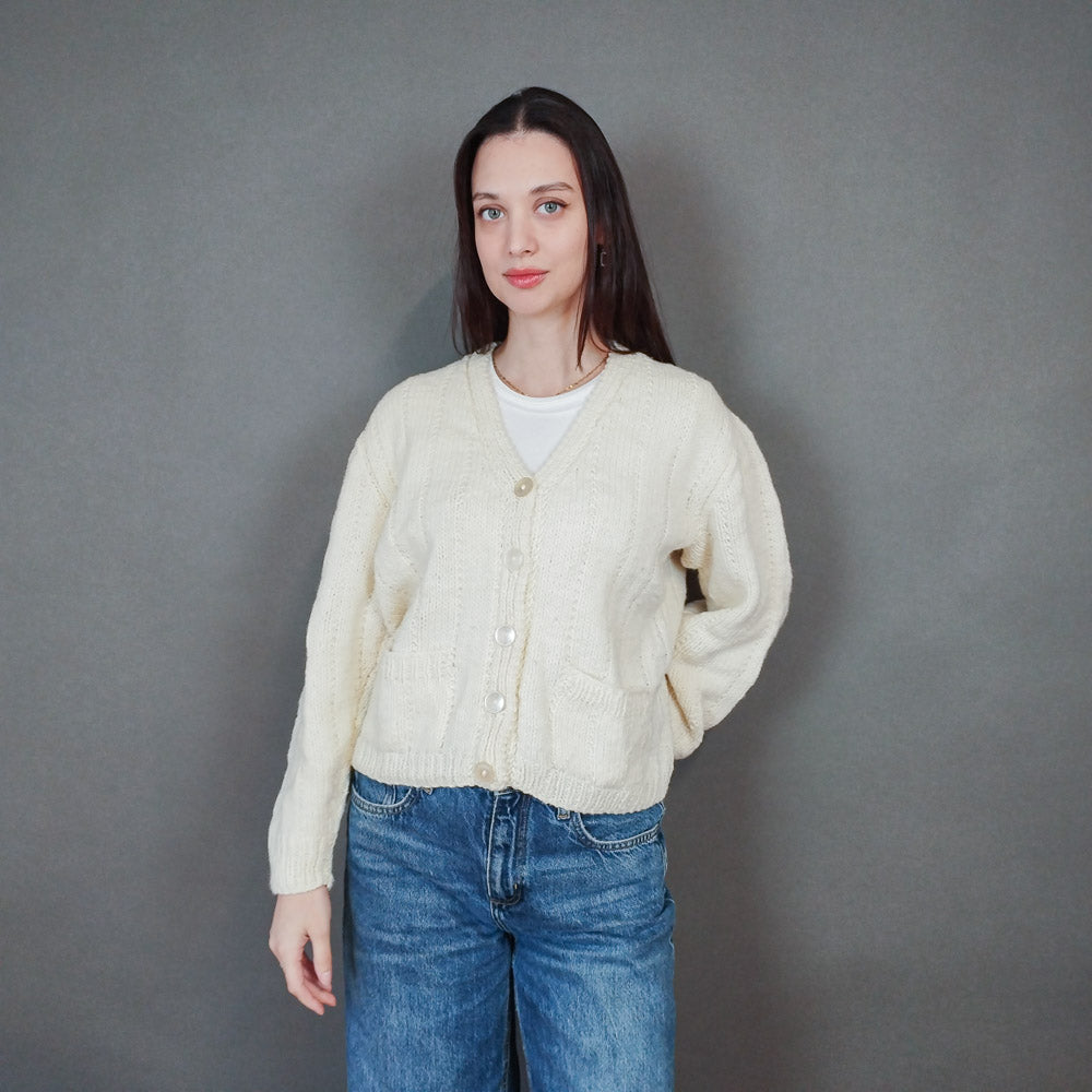 VIN-KNIT-33449 Vintage πλεκτή ζακέτα M