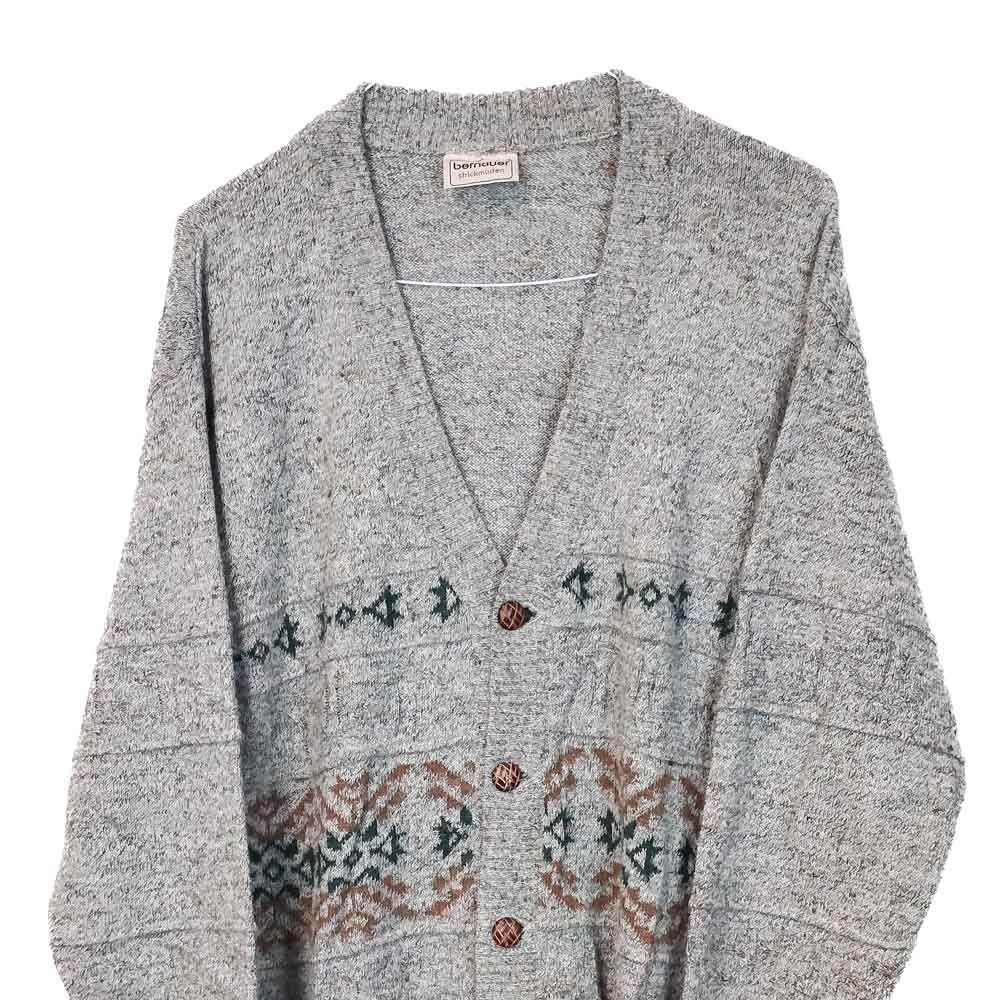VIN-KNIT-33206 Vintage πλεκτή μάλλινη ζακέτα unisex L-XL