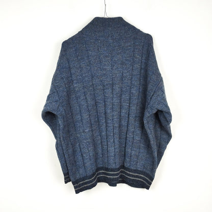 VIN-KNIT-28426 Vintage πλεκτή μπλούζα με φερμουάρ XL