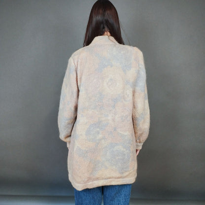 VIN-KNIT-33448 Vintage πλεκτή μοχέρ ζακέτα M-L