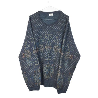 VIN-KNIT-33208 Vintage πλεκτή μάλλινη μπλούζα unisex XL