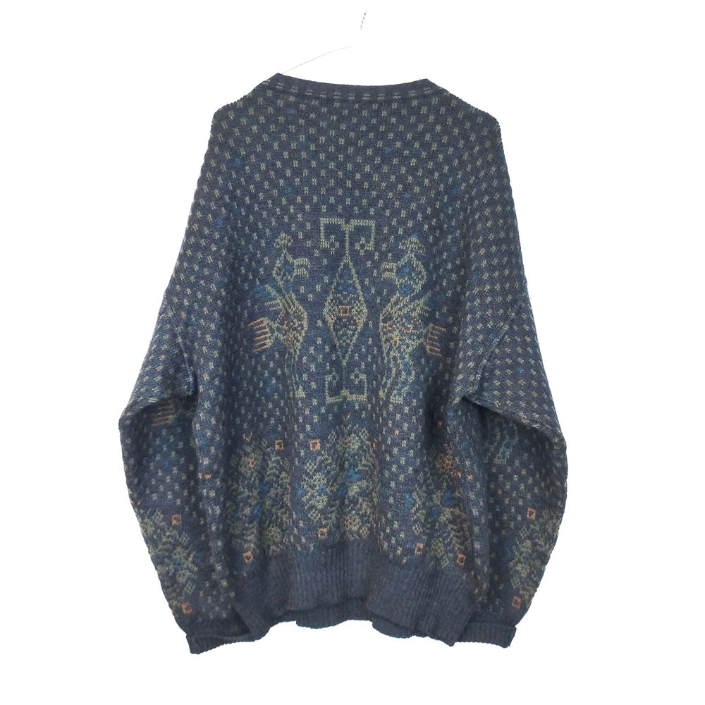 VIN-KNIT-33208 Vintage πλεκτή μάλλινη μπλούζα unisex XL