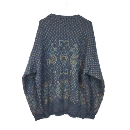 VIN-KNIT-33208 Vintage πλεκτή μάλλινη μπλούζα unisex XL