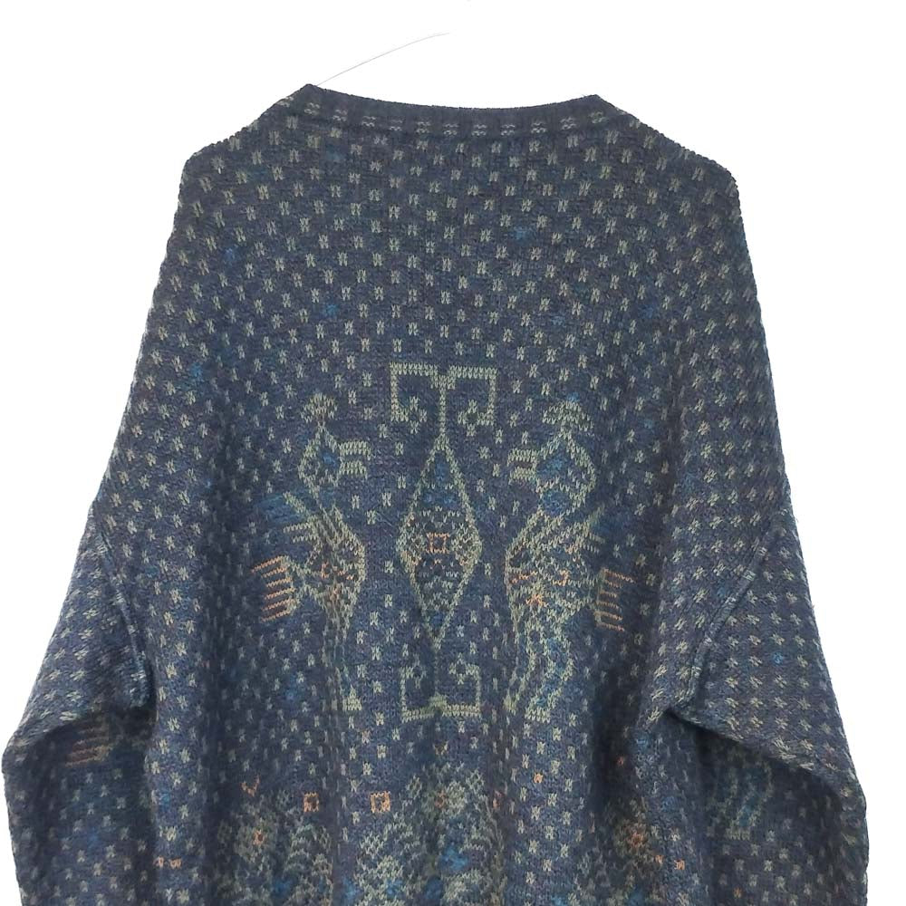 VIN-KNIT-33208 Vintage πλεκτή μάλλινη μπλούζα unisex XL