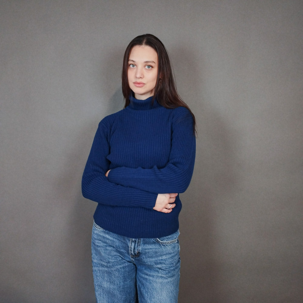 VIN-KNIT-33310 Vintage πλεκτή ζιβάγκο μπλούζα M