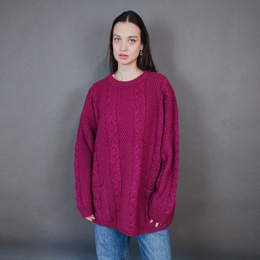 VIN-KNIT-33445 Vintage πλεκτή ολόμαλλη μπλούζα XL