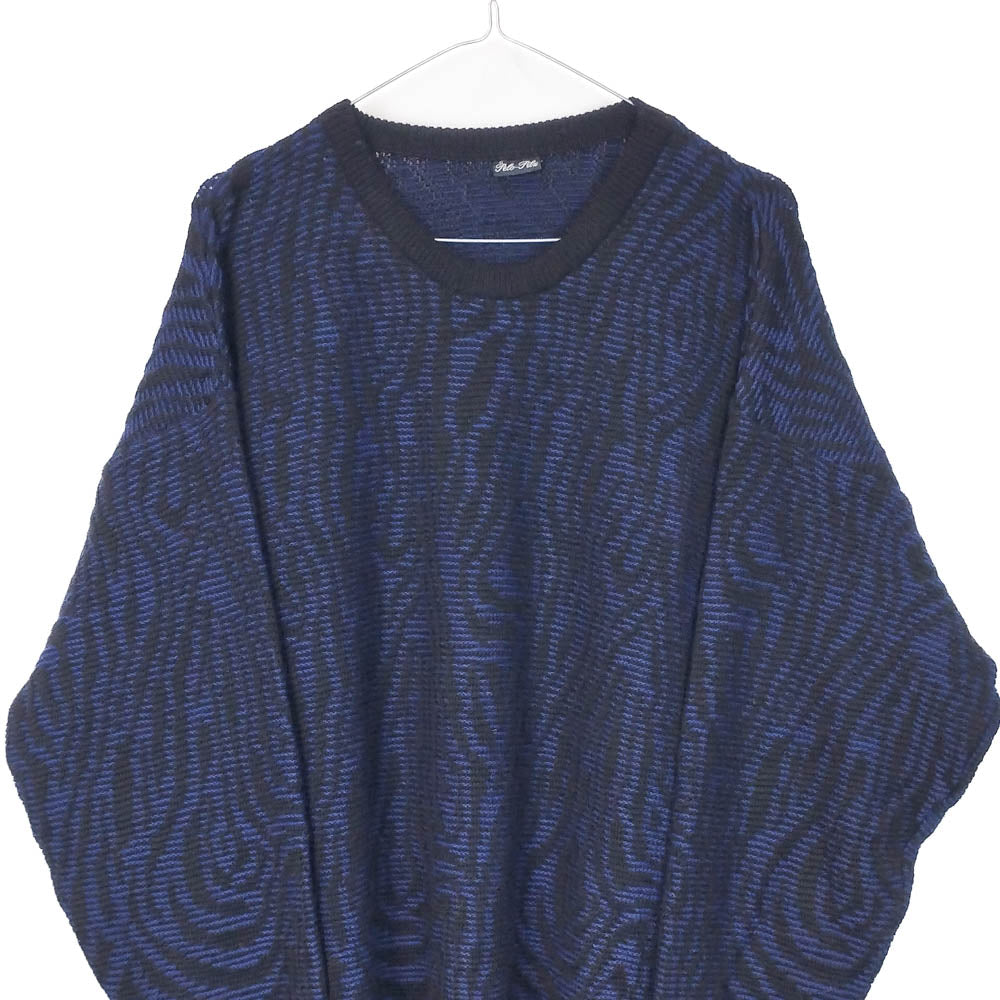 VIN-KNIT-33210 Vintage πλεκτή μάλλινη μπλούζα unisex XL