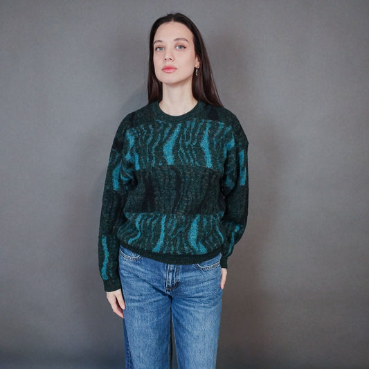 VIN-KNIT-33444 Vintage πλεκτή μάλλινη μπλούζα M