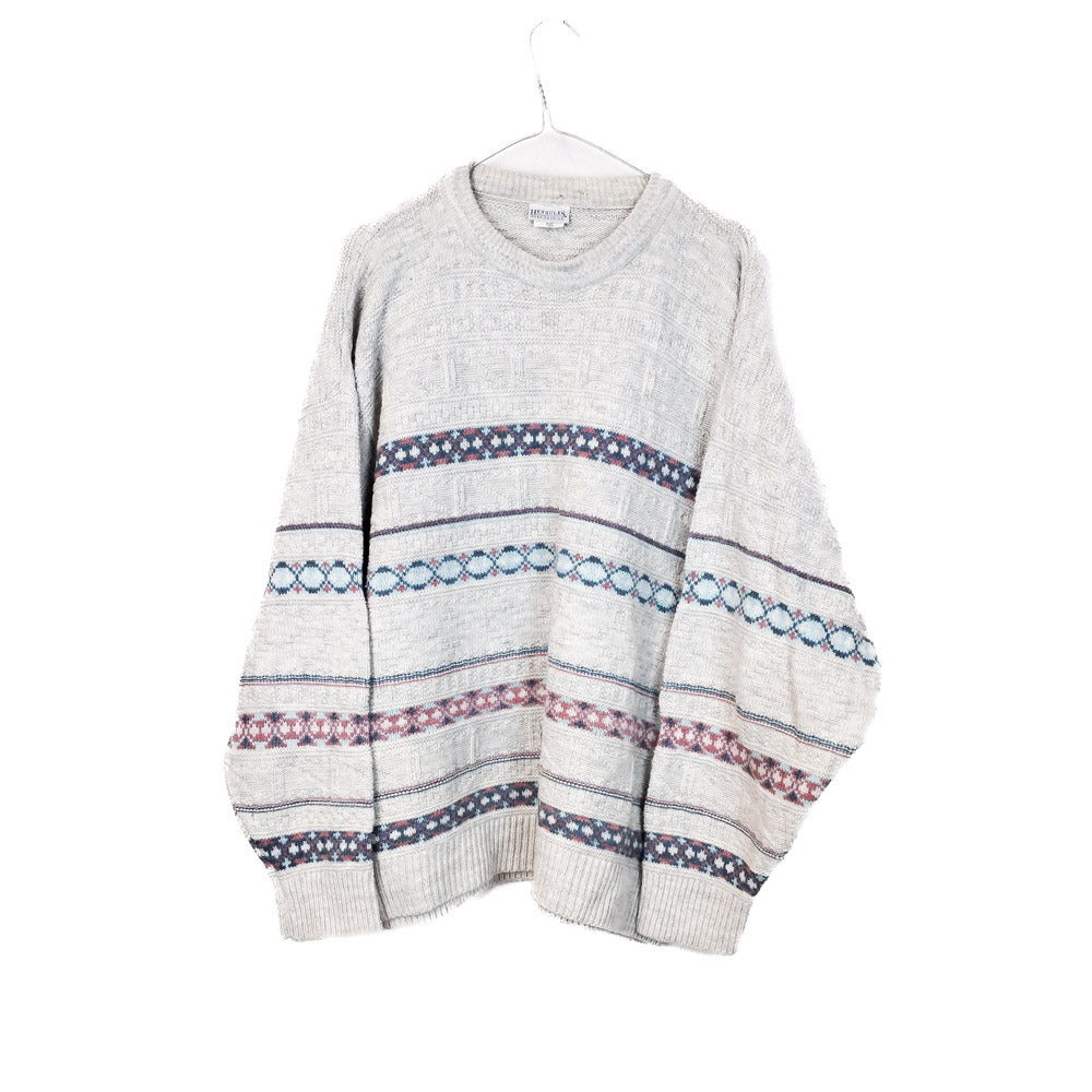 VIN-KNIT-33211 Vintage πλεκτή μάλλινη μπλούζα unisex XL