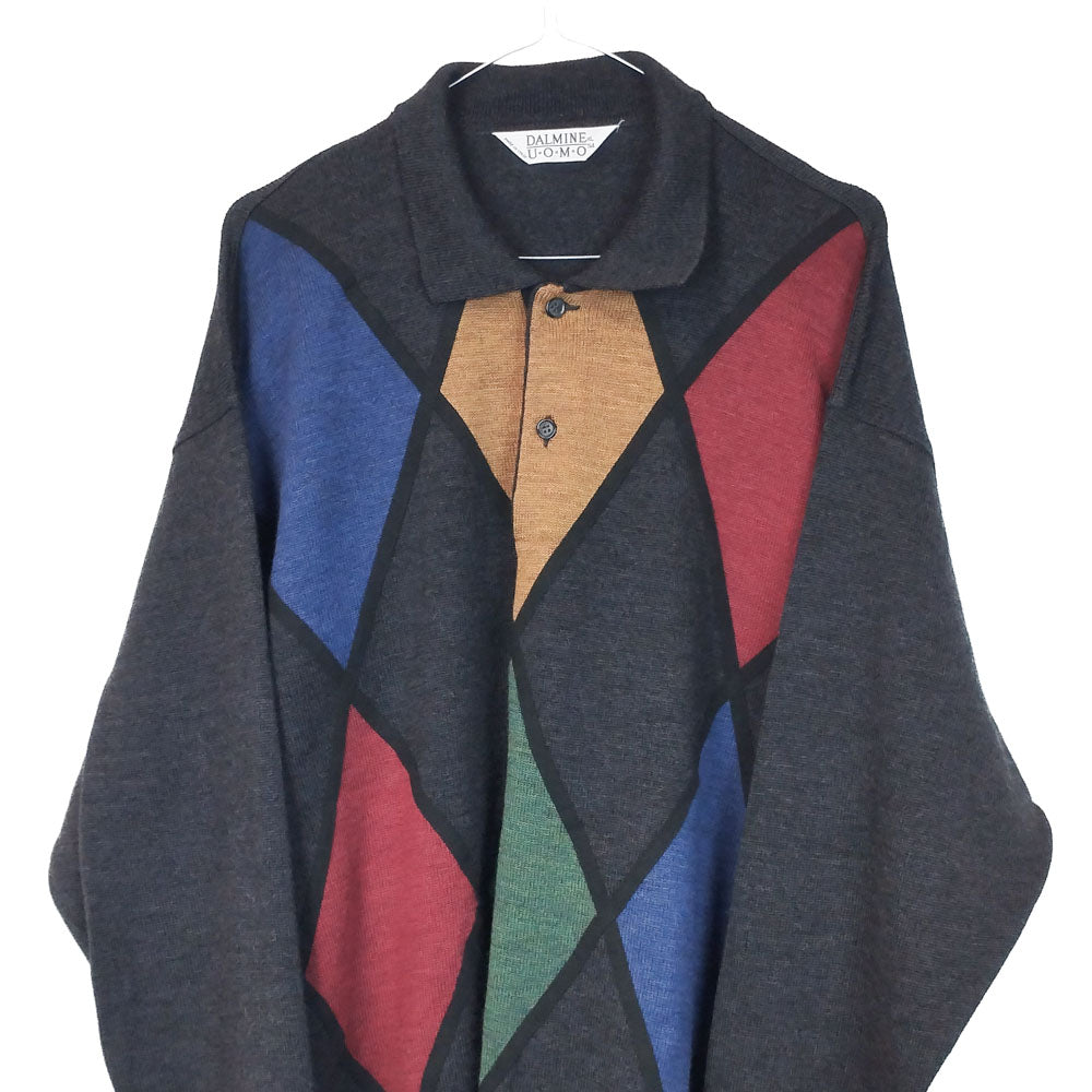 VIN-KNIT-33199 Vintage πλεκτή μάλλινη μπλούζα unisex L-XL