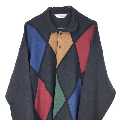 VIN-KNIT-33199 Vintage πλεκτή μάλλινη μπλούζα unisex L-XL