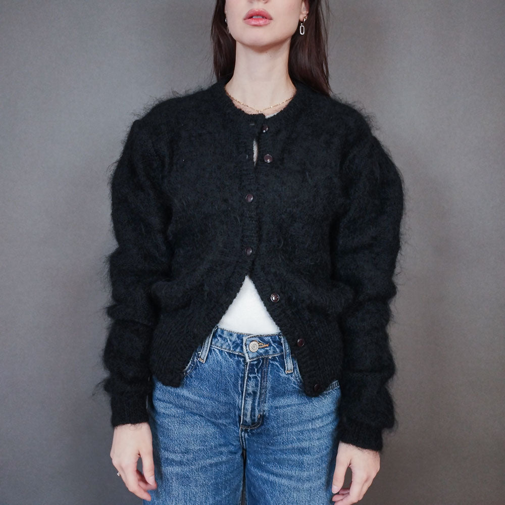 VIN-KNIT-33443 Vintage πλεκτή μοχέρ ζακέτα M