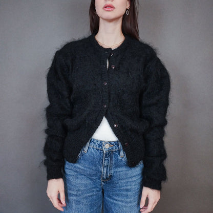 VIN-KNIT-33443 Vintage πλεκτή μοχέρ ζακέτα M