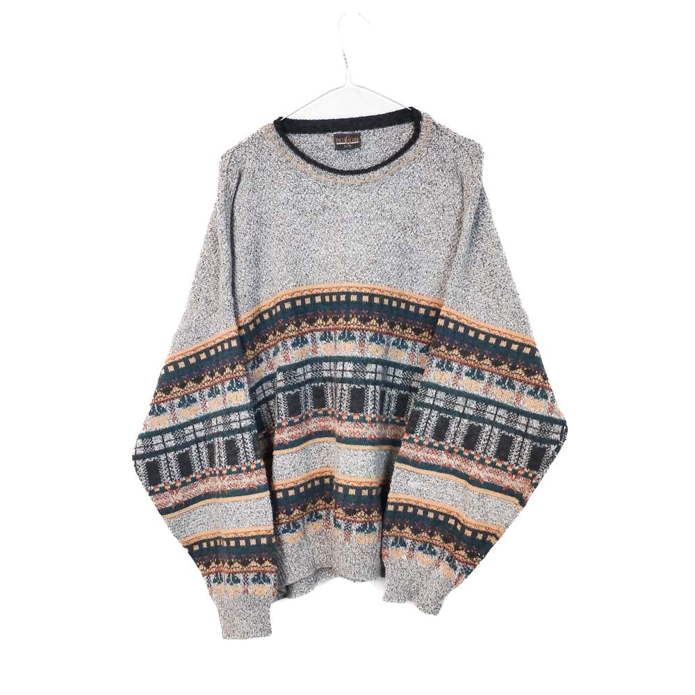 VIN-KNIT-33212 Vintage πλεκτή μάλλινη μπλούζα unisex XL
