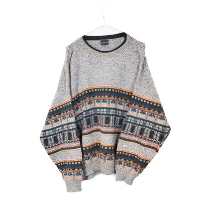 VIN-KNIT-33212 Vintage πλεκτή μάλλινη μπλούζα unisex XL