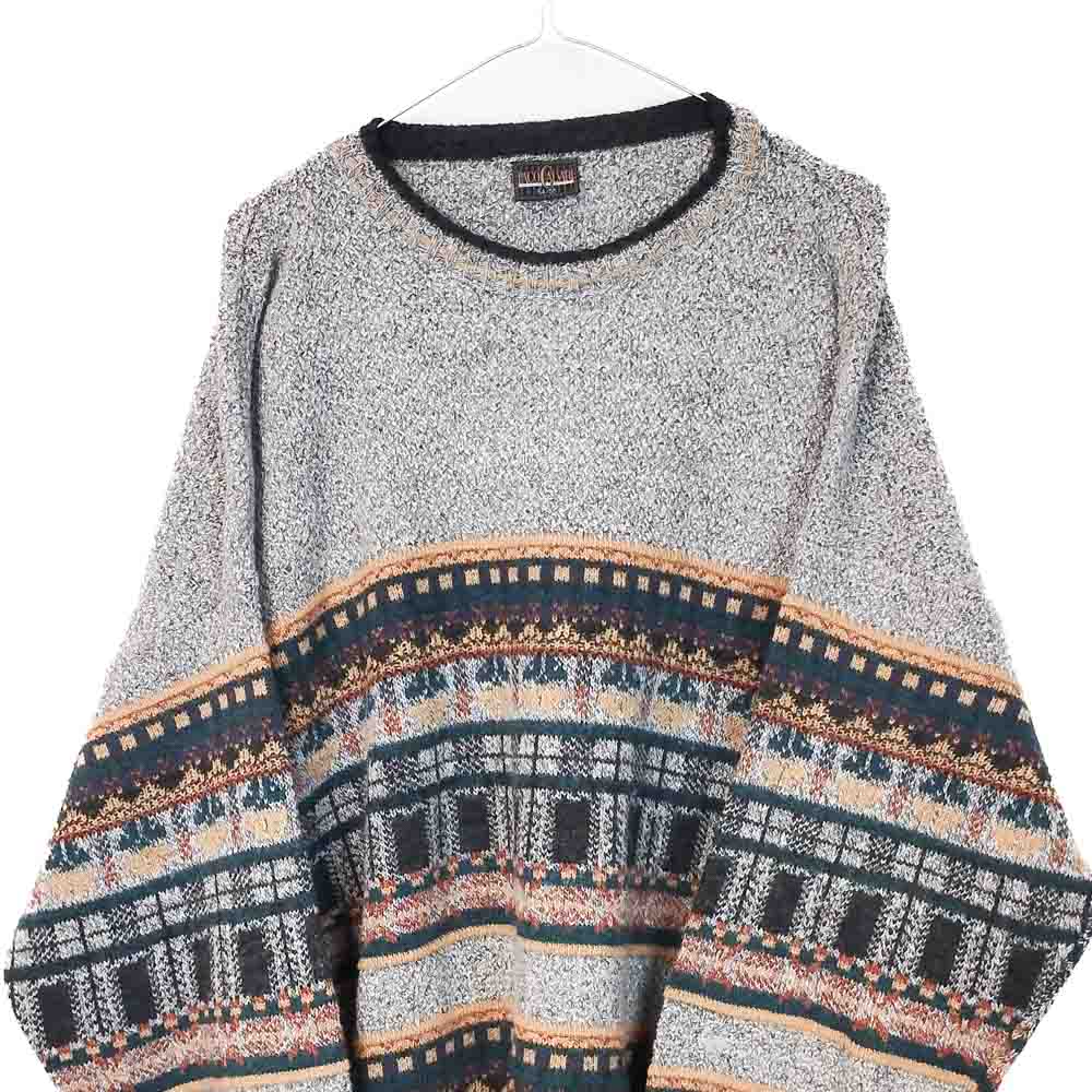 VIN-KNIT-33212 Vintage πλεκτή μάλλινη μπλούζα unisex XL