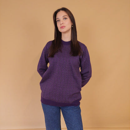 VIN-KNIT-28698 Vintage μπλούζα μοβ 90's M-L