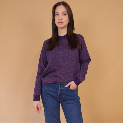 VIN-KNIT-28698 Vintage μπλούζα μοβ 90's M-L