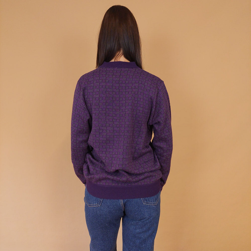 VIN-KNIT-28698 Vintage μπλούζα μοβ 90's M-L