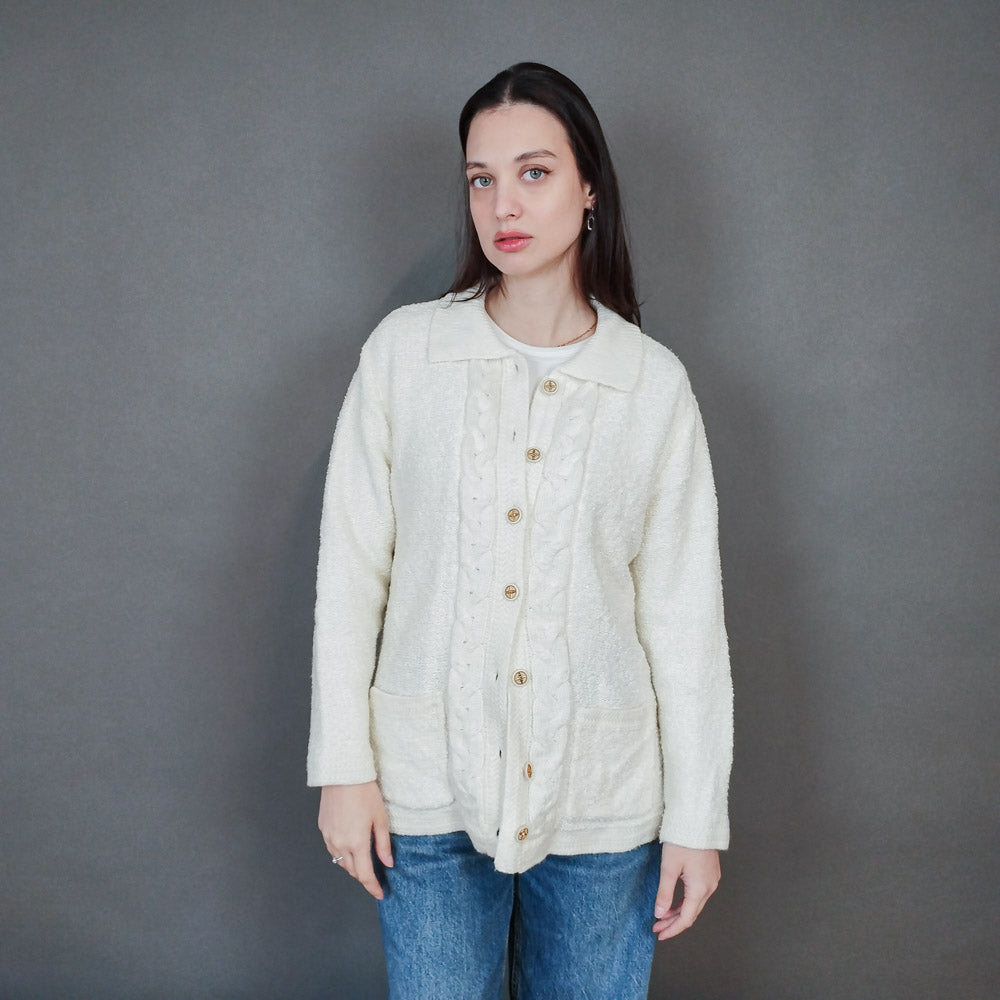 VIN-KNIT-33441 Vintage πλεκτή ζακέτα M-L