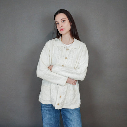 VIN-KNIT-33441 Vintage πλεκτή ζακέτα M-L