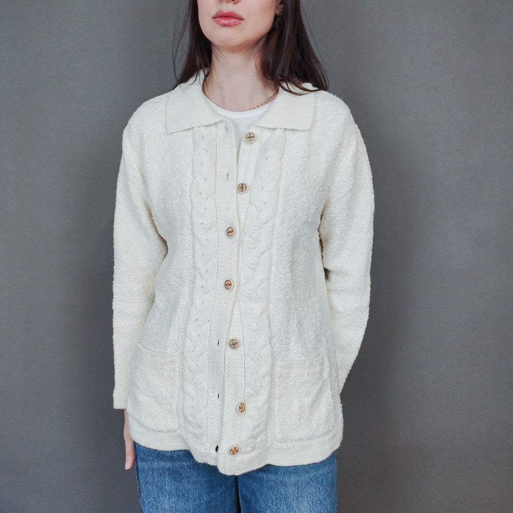 VIN-KNIT-33441 Vintage πλεκτή ζακέτα M-L