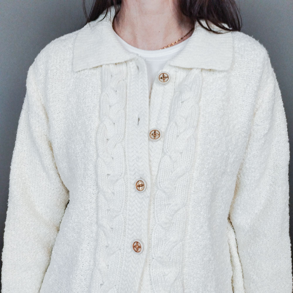 VIN-KNIT-33441 Vintage πλεκτή ζακέτα M-L