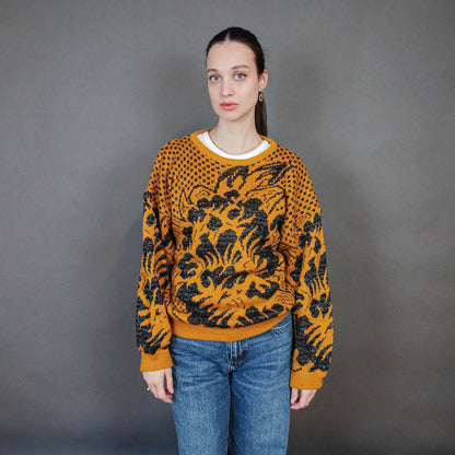 VIN-KNIT-33440 Vintage πλεκτή μπλούζα M-L