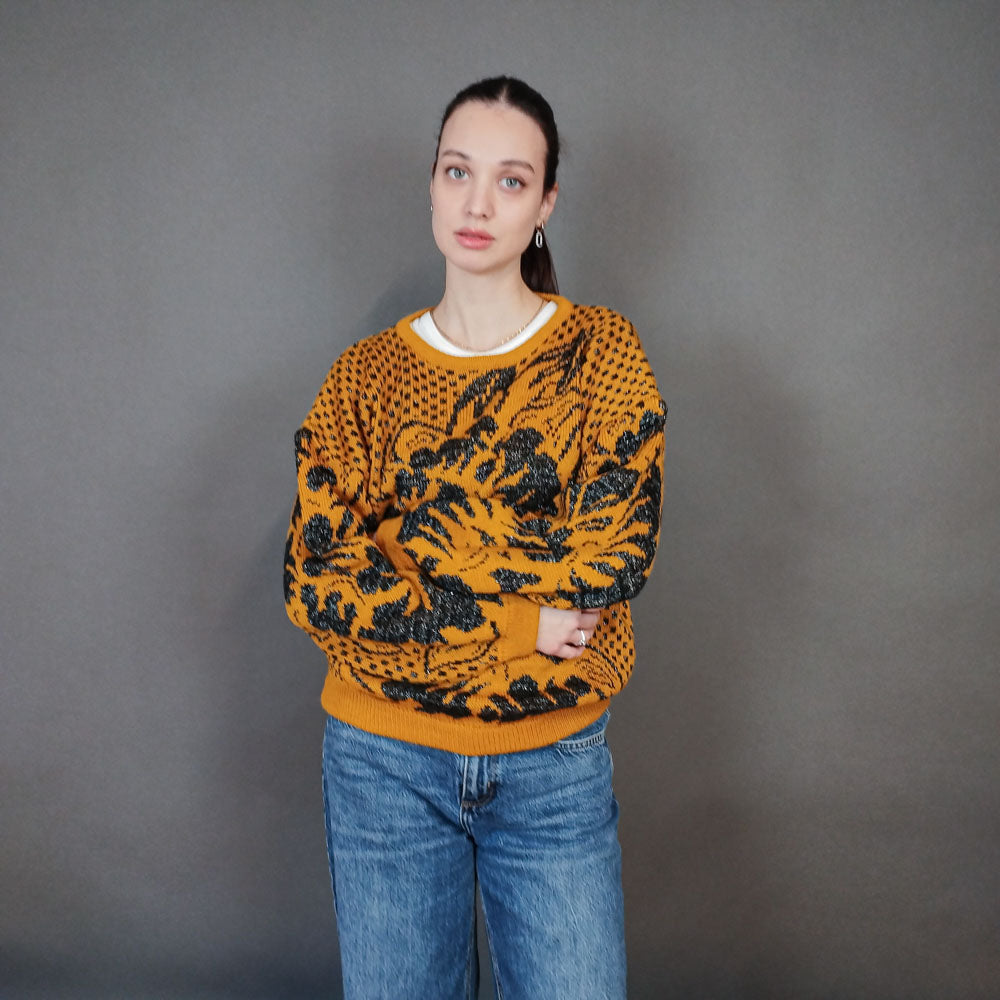 VIN-KNIT-33440 Vintage πλεκτή μπλούζα M-L