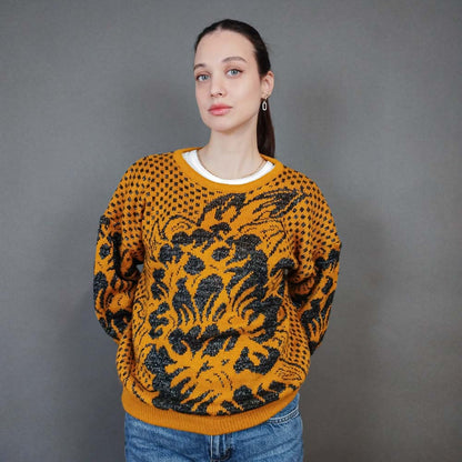 VIN-KNIT-33440 Vintage πλεκτή μπλούζα M-L