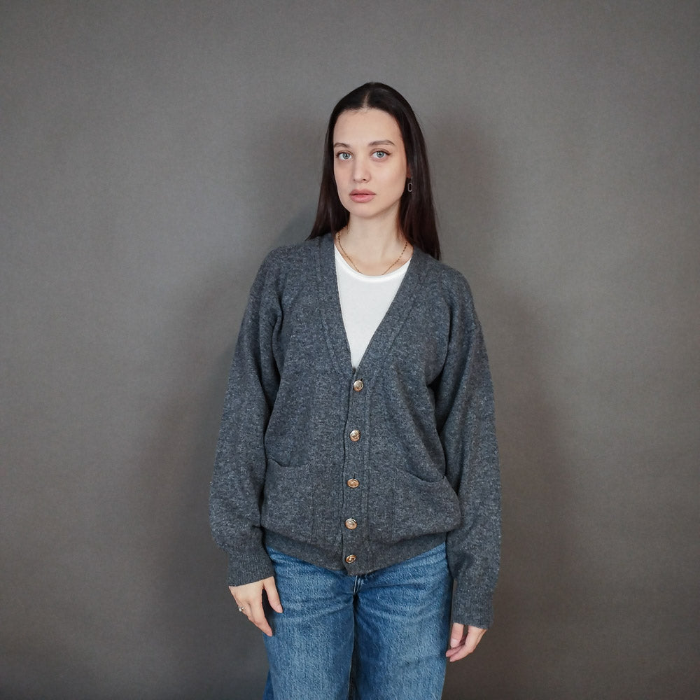 VIN-KNIT-33322 Vintage μάλλινη ζακέτα M-L