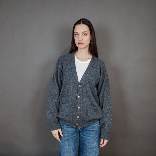 VIN-KNIT-33322 Vintage μάλλινη ζακέτα M-L