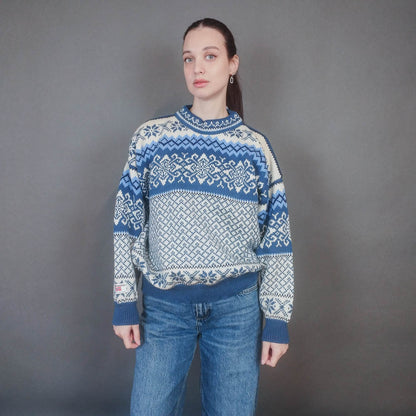 VIN-KNIT-33438 Vintage ολόμαλλη μπλούζα nordic style Μ