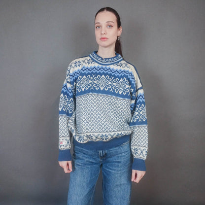 VIN-KNIT-33438 Vintage ολόμαλλη μπλούζα nordic style Μ