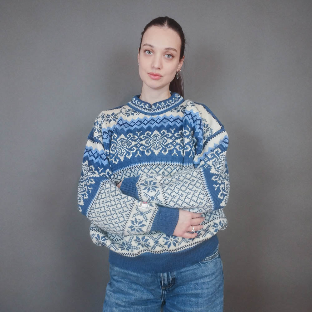 VIN-KNIT-33438 Vintage ολόμαλλη μπλούζα nordic style Μ