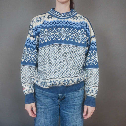 VIN-KNIT-33438 Vintage ολόμαλλη μπλούζα nordic style Μ