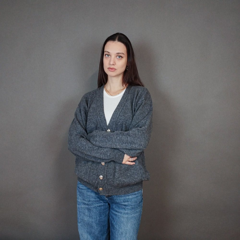 VIN-KNIT-33322 Vintage μάλλινη ζακέτα M-L