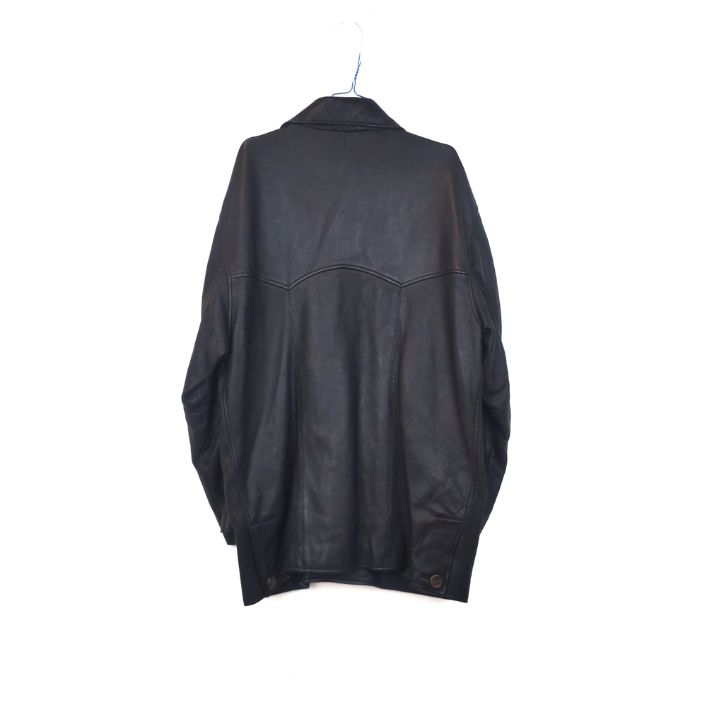 VIN-OUTW-32894 Vintage μαύρο δερμάτινο jacket L