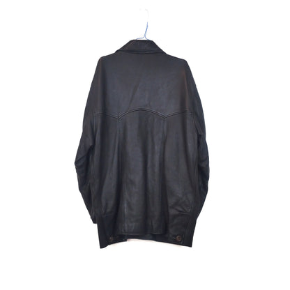 VIN-OUTW-32894 Vintage μαύρο δερμάτινο jacket L