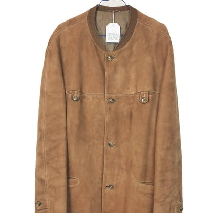 VIN-OUTW-33365 Vintage μπεζ δερμάτινο σουέντ jacket M