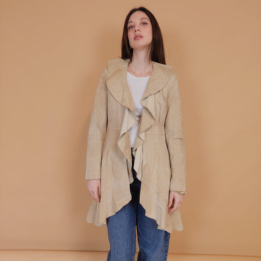 VIN-OUTW-34136 Vintage δερμάτινο suede σακάκι S