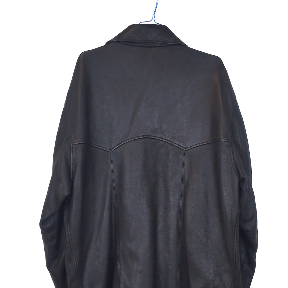 VIN-OUTW-32894 Vintage μαύρο δερμάτινο jacket L
