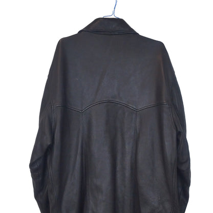 VIN-OUTW-32894 Vintage μαύρο δερμάτινο jacket L