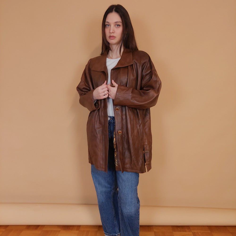 VIN-OUTW-34138 Vintage δερμάτινο jacket κλασικό M